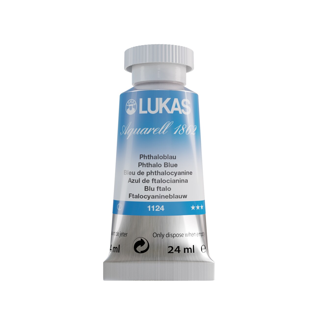 LUKAS 1862 Aquarell Artists' Watercolor Tubes, 24ml - Vibrant Professional Grade Watercolor Paint - Easy-to-Wet, Intense Color, Long-lasting - Ideal for Professional Watercolorists